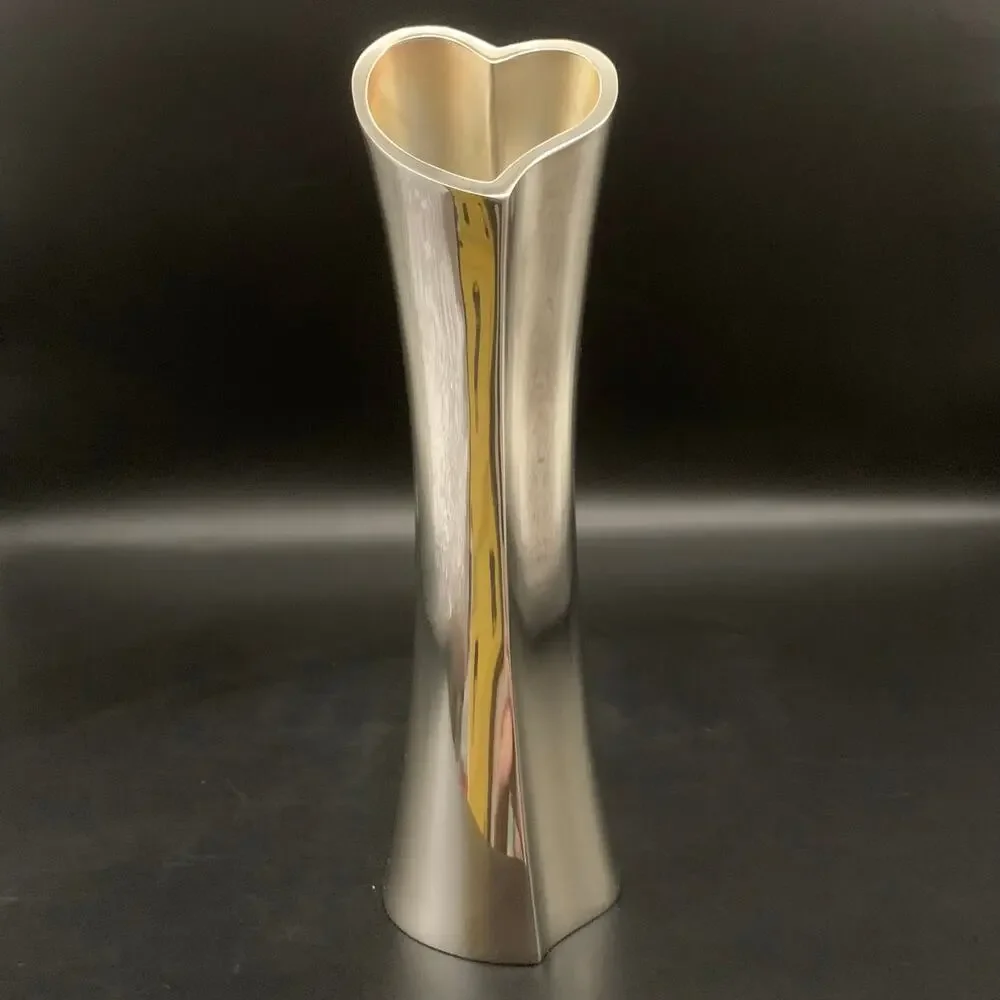 LENOX Kirk Stieff Collection Silver Plate HEART VASE Wedding Promises